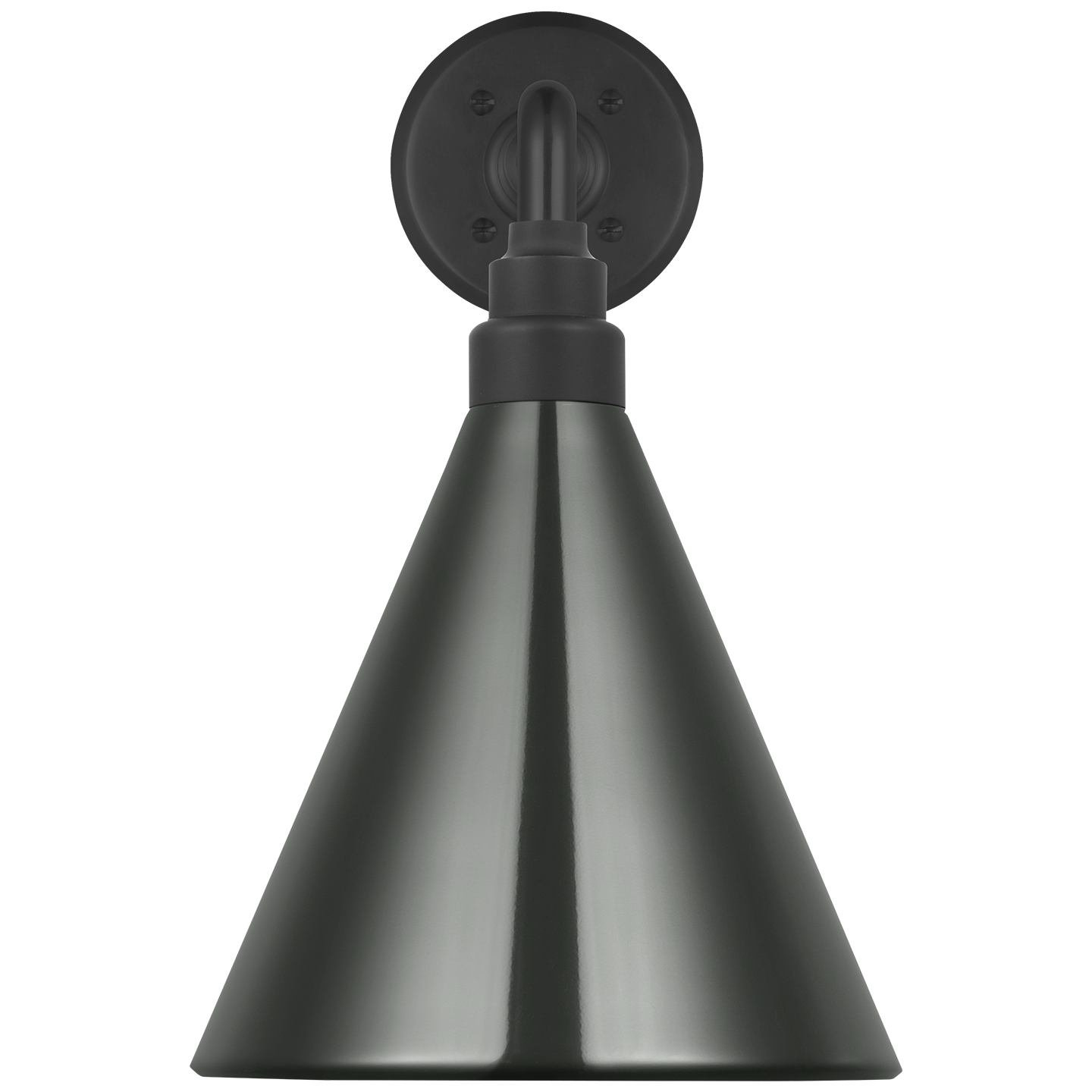 Academy 17.5" Mack Barn Light | Matte Black | 9 | 9" Green Conical Savannah Shade