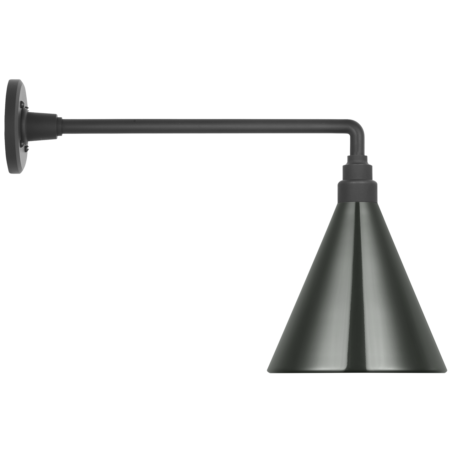 Academy 17.5" Mack Barn Light | Matte Black | 9 | 9" Green Conical Savannah Shade