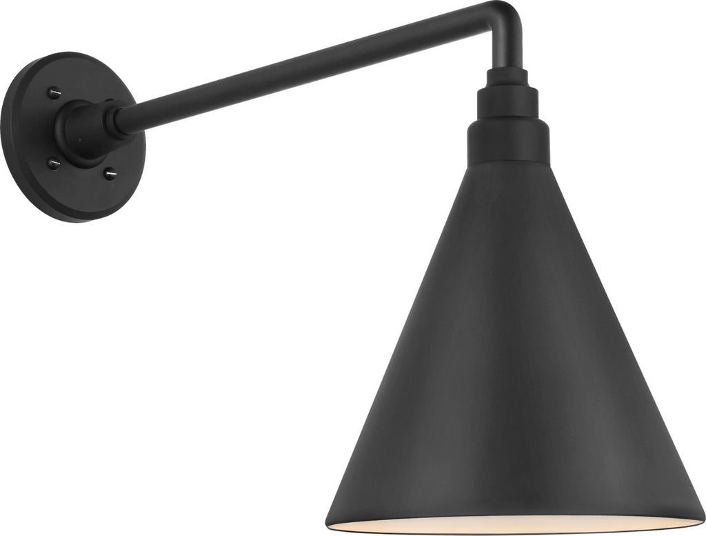 Academy 17.5" Mack Barn Light | Matte Black | 9 | 9" Matte Black Conical Savannah Shade
