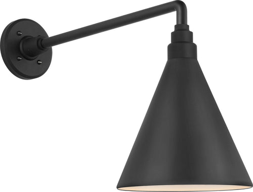 Academy 17.5" Mack Barn Light | Matte Black | 9 | 9" Matte Black Conical Savannah Shade