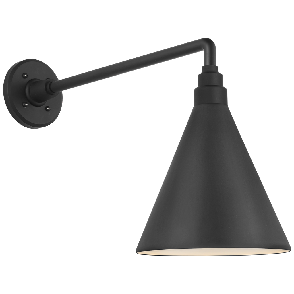 Academy 17.5" Mack Barn Light | Matte Black | 9 | 9" Matte Black Conical Savannah Shade