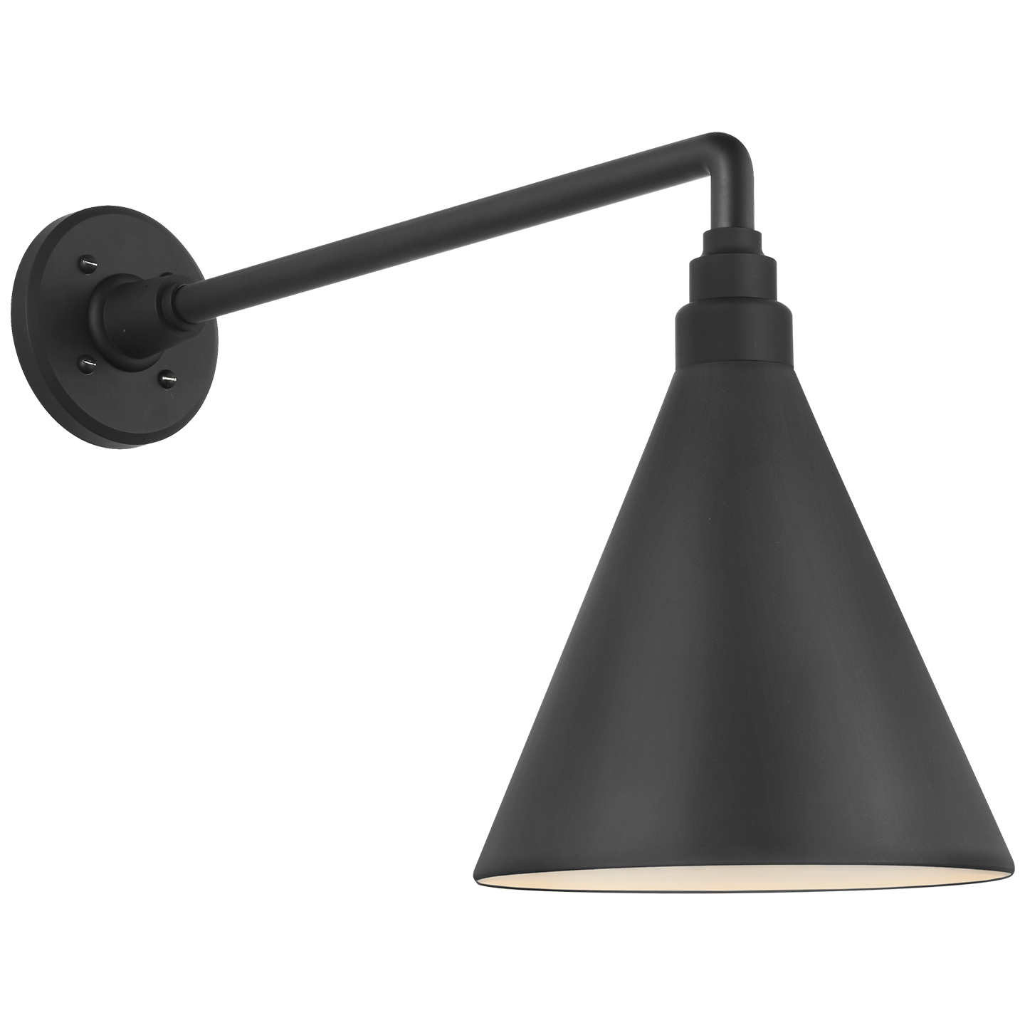 Academy 17.5" Mack Barn Light | Matte Black | 9 | 9" Matte Black Conical Savannah Shade