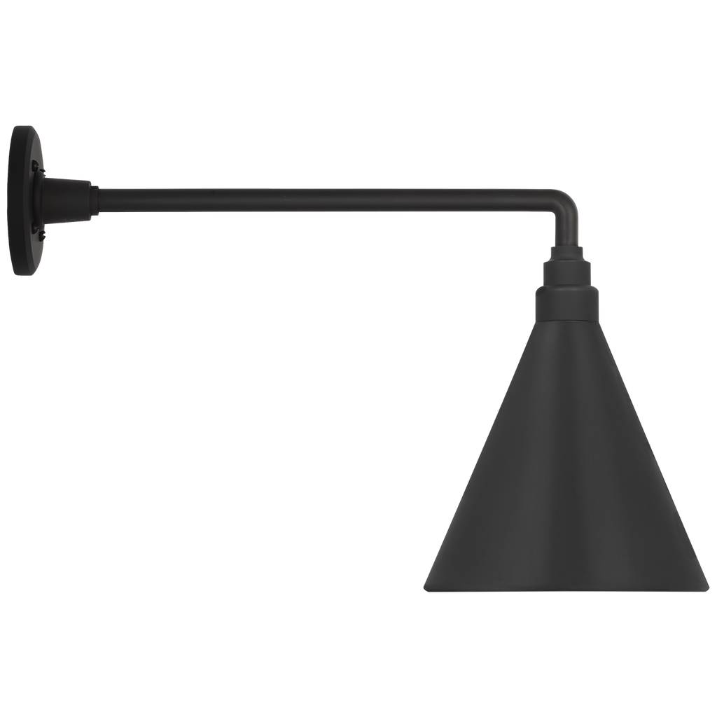 Academy 17.5" Mack Barn Light | Matte Black | 9 | 9" Matte Black Conical Savannah Shade
