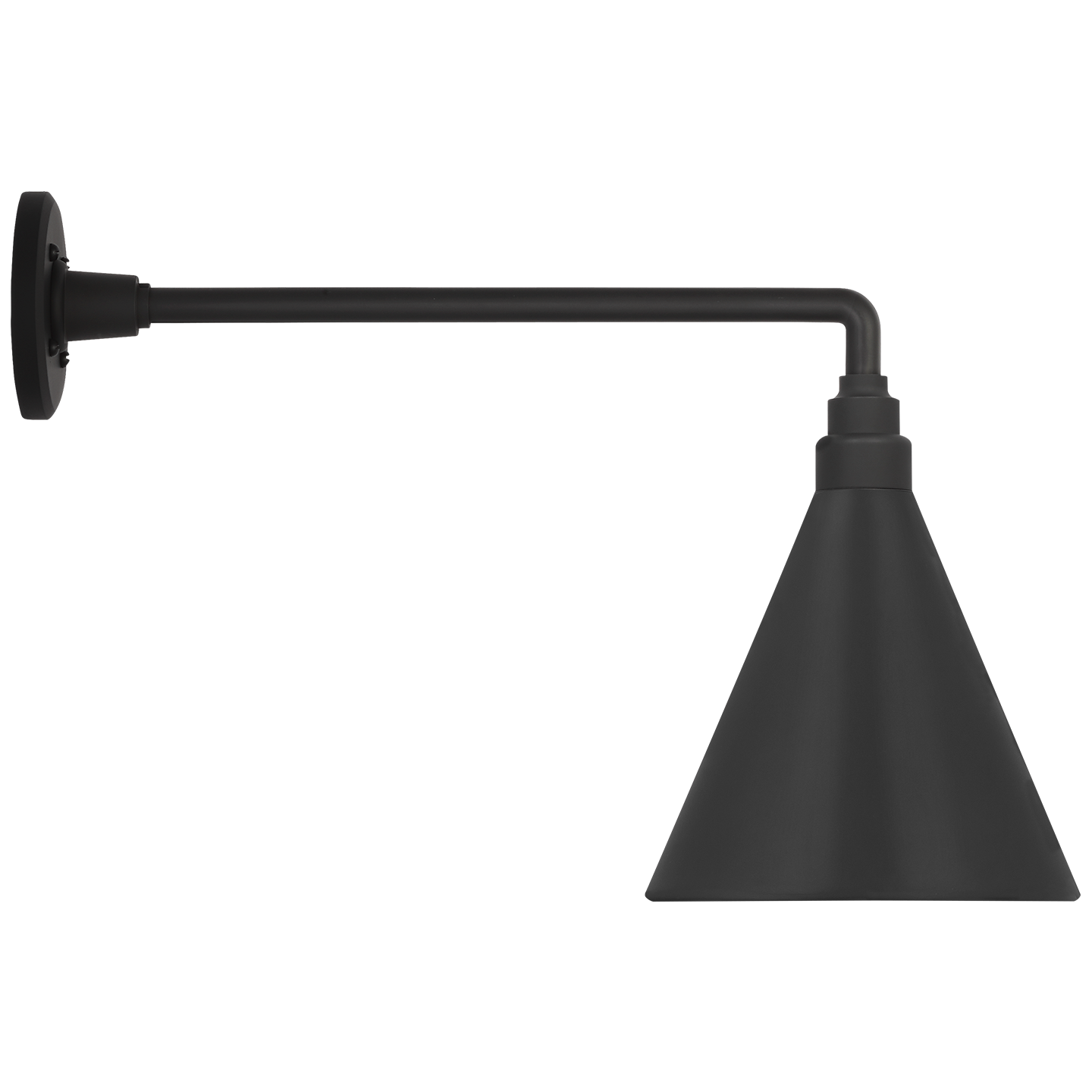Academy 17.5" Mack Barn Light | Matte Black | 9 | 9" Matte Black Conical Savannah Shade