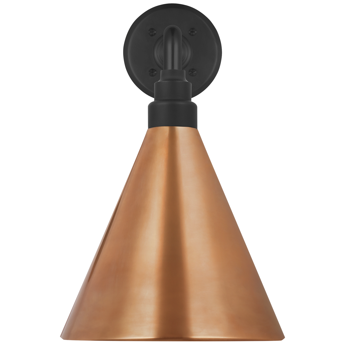 Academy 17.5" Mack Barn Light | Matte Black | 9 | 9" Soft Copper Conical Savannah Shade