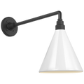 Academy 17.5" Mack Barn Light | Matte Black | 9 | 9" White Conical Savannah Shade