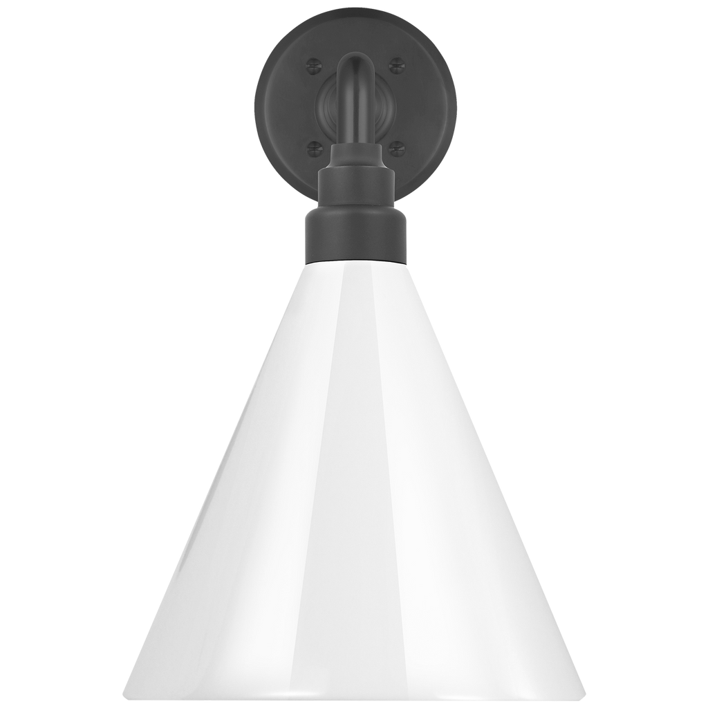 Academy 17.5" Mack Barn Light | Matte Black | 9 | 9" White Conical Savannah Shade