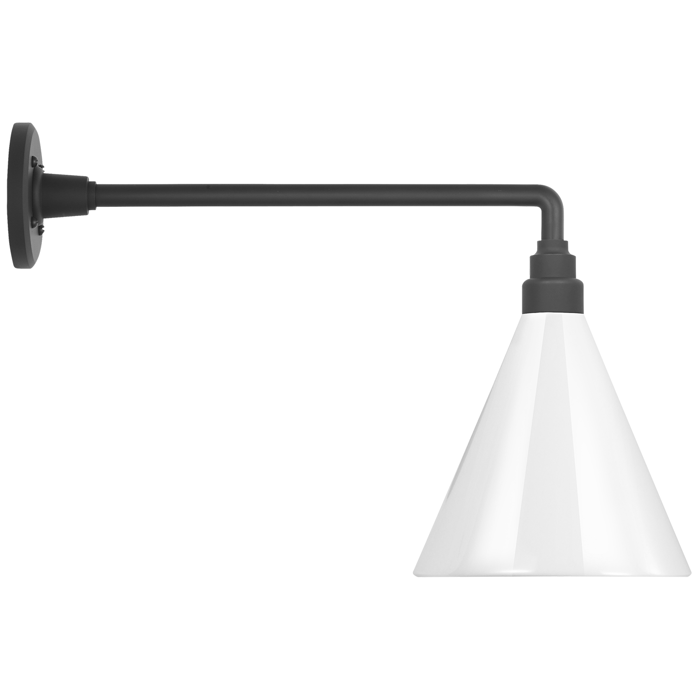 Academy 17.5" Mack Barn Light | Matte Black | 9 | 9" White Conical Savannah Shade