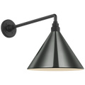 Academy 17.5" Mack Barn Light | Matte Black | 12.5 | 12.5" Green Conical Savannah Shade