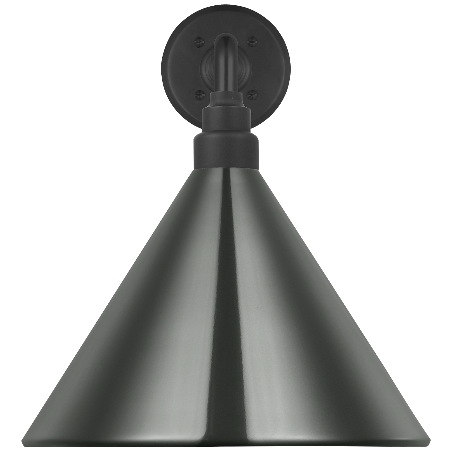Academy 17.5" Mack Barn Light | Matte Black | 12.5 | 12.5" Green Conical Savannah Shade