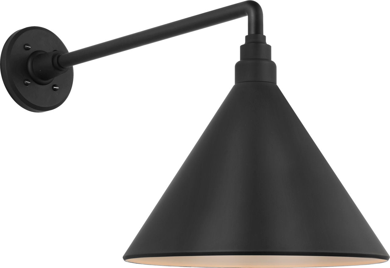 Academy 17.5" Mack Barn Light | Matte Black | 12.5 | 12.5" Matte Black Conical Savannah Shade