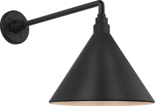 Academy 17.5" Mack Barn Light | Matte Black | 12.5 | 12.5" Matte Black Conical Savannah Shade
