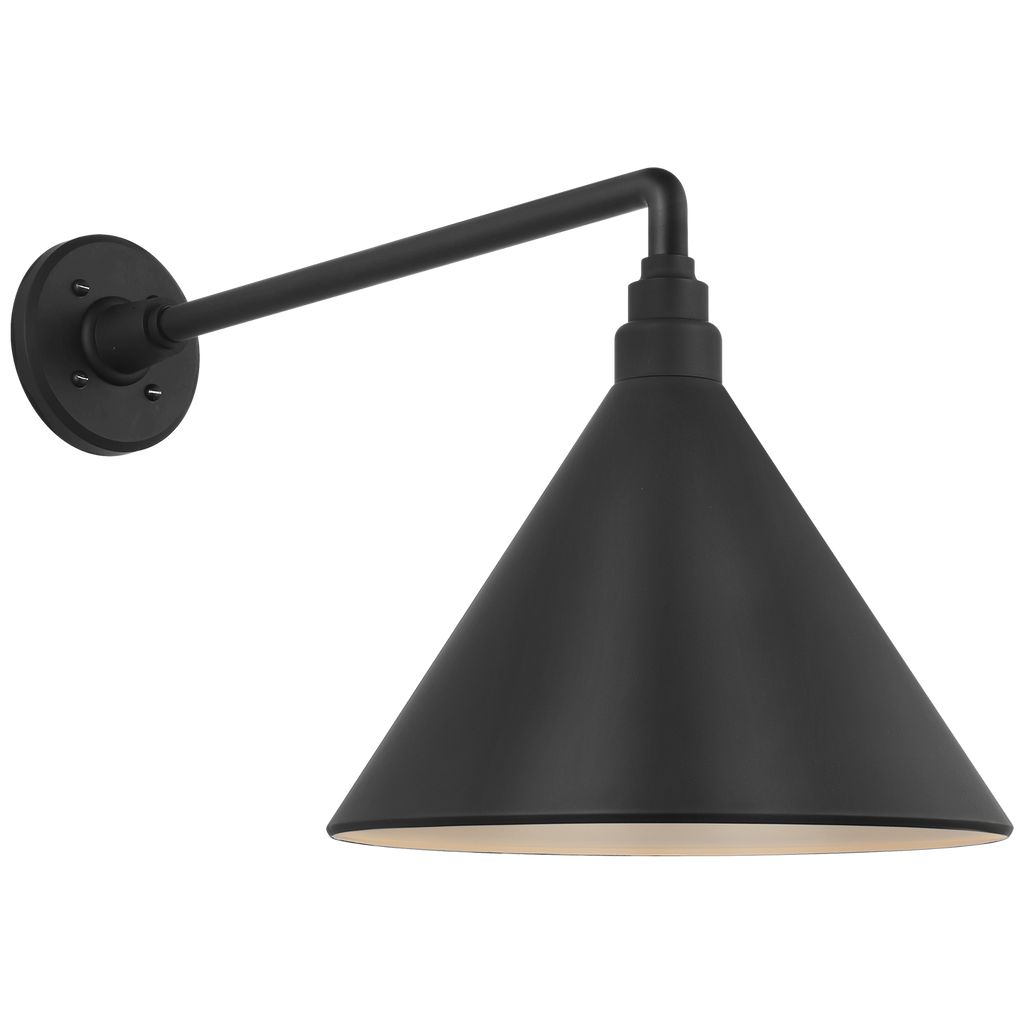 Academy 17.5" Mack Barn Light | Matte Black | 12.5 | 12.5" Matte Black Conical Savannah Shade