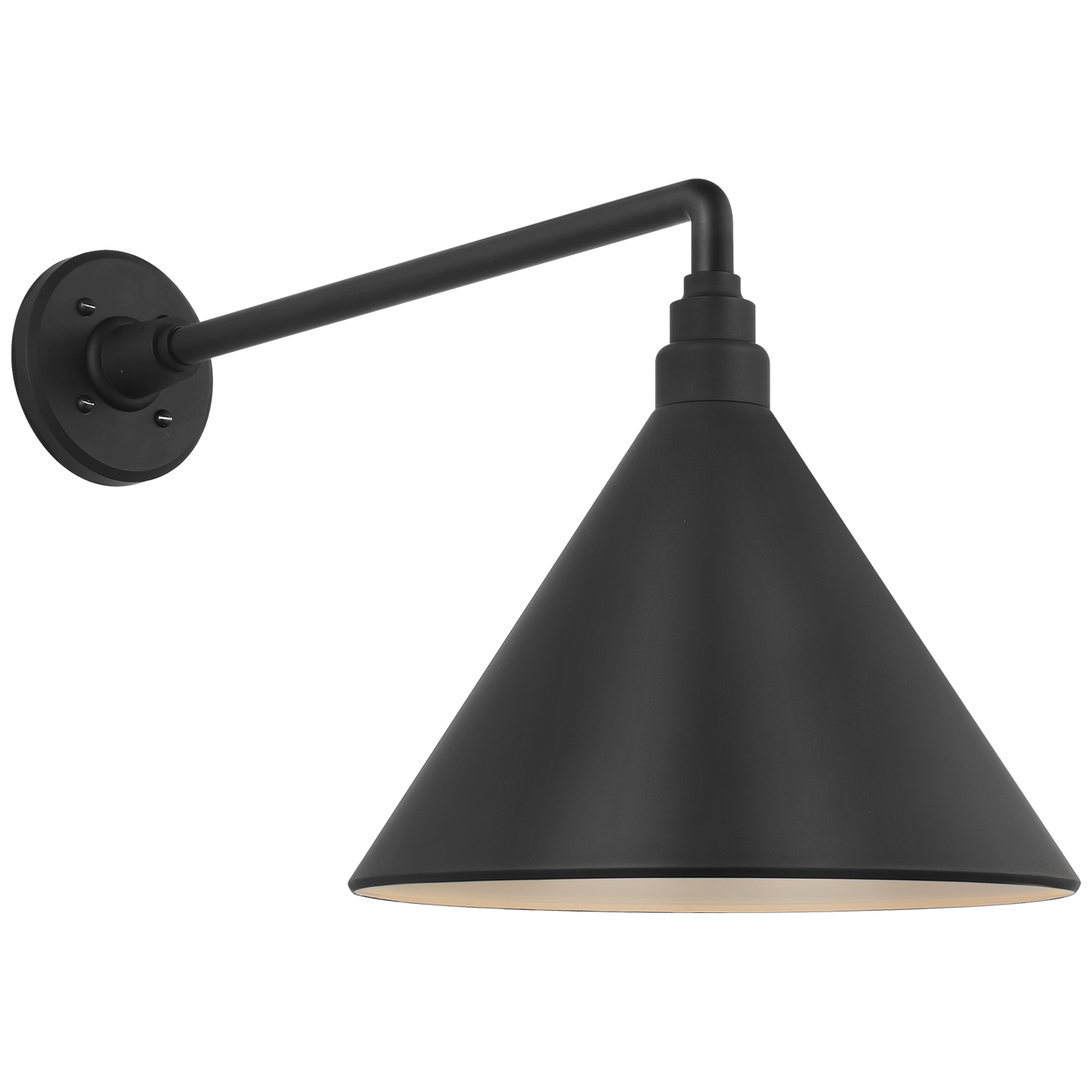 Academy 17.5" Mack Barn Light | Matte Black | 12.5 | 12.5" Matte Black Conical Savannah Shade