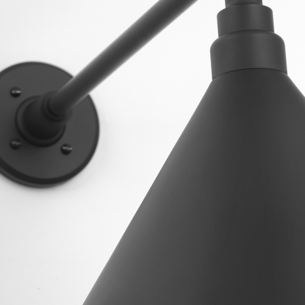 Academy 17.5" Mack Barn Light | Matte Black | 12.5 | 12.5" Matte Black Conical Savannah Shade