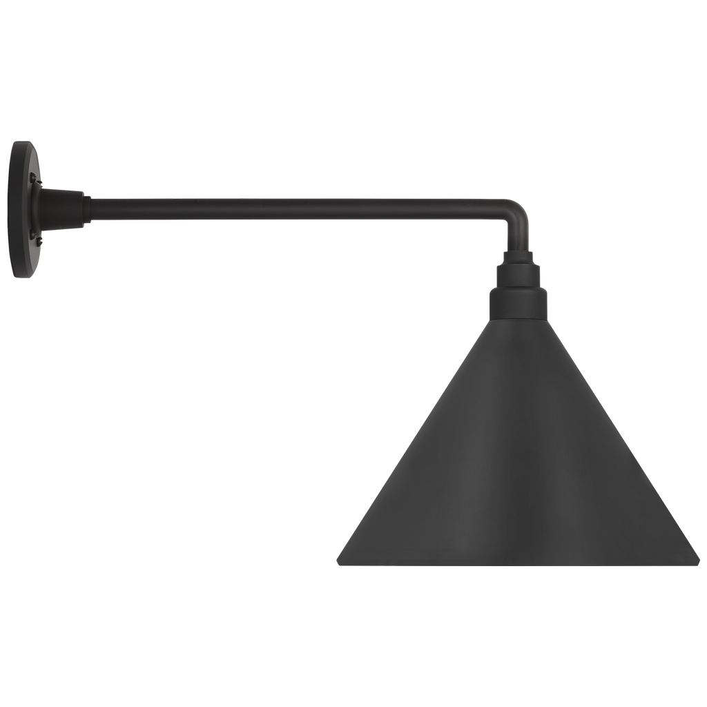 Academy 17.5" Mack Barn Light | Matte Black | 12.5 | 12.5" Matte Black Conical Savannah Shade