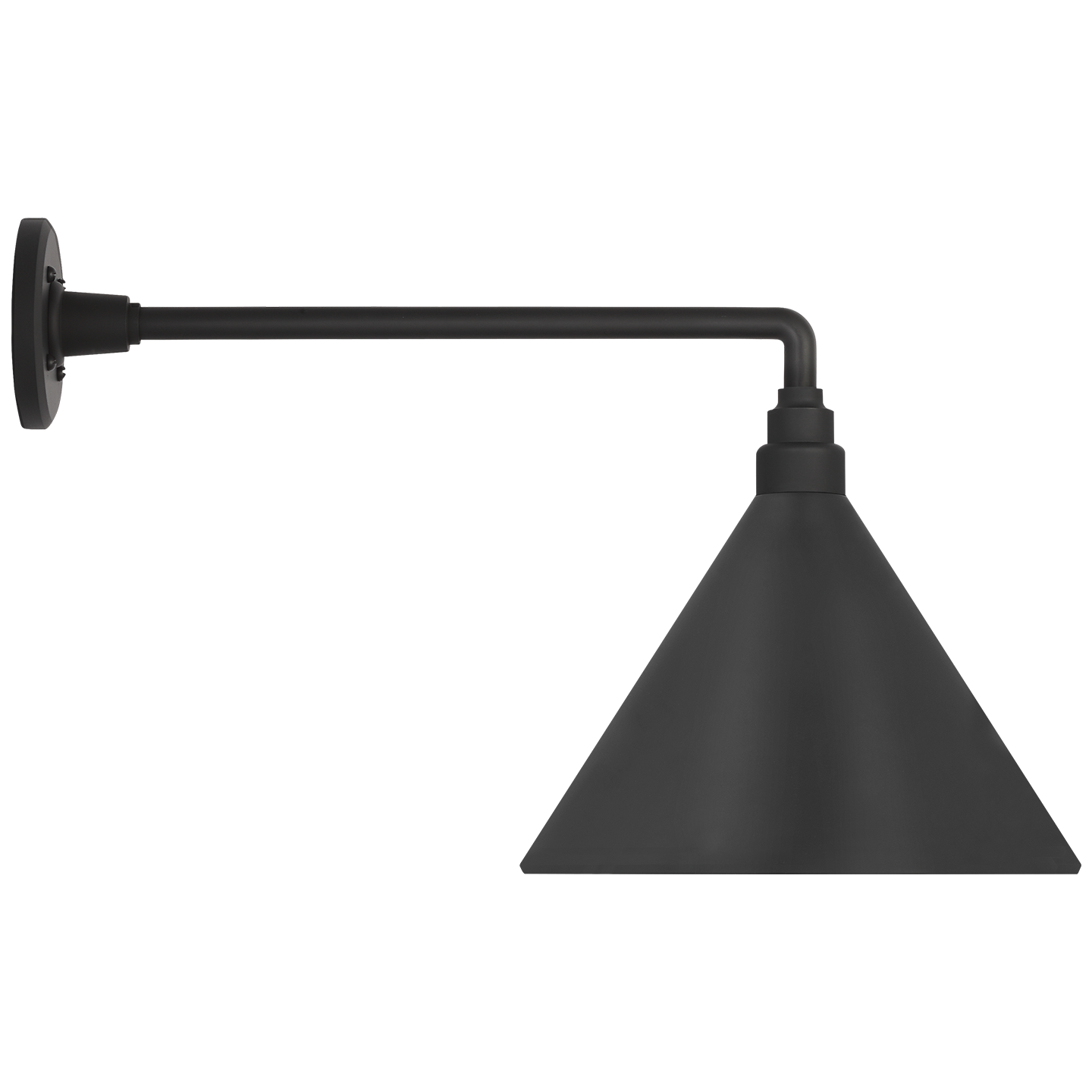 Academy 17.5" Mack Barn Light | Matte Black | 12.5 | 12.5" Matte Black Conical Savannah Shade