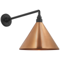 Academy 17.5" Mack Barn Light | Matte Black | 12.5 | 12.5" Soft Copper Conical Savannah Shade