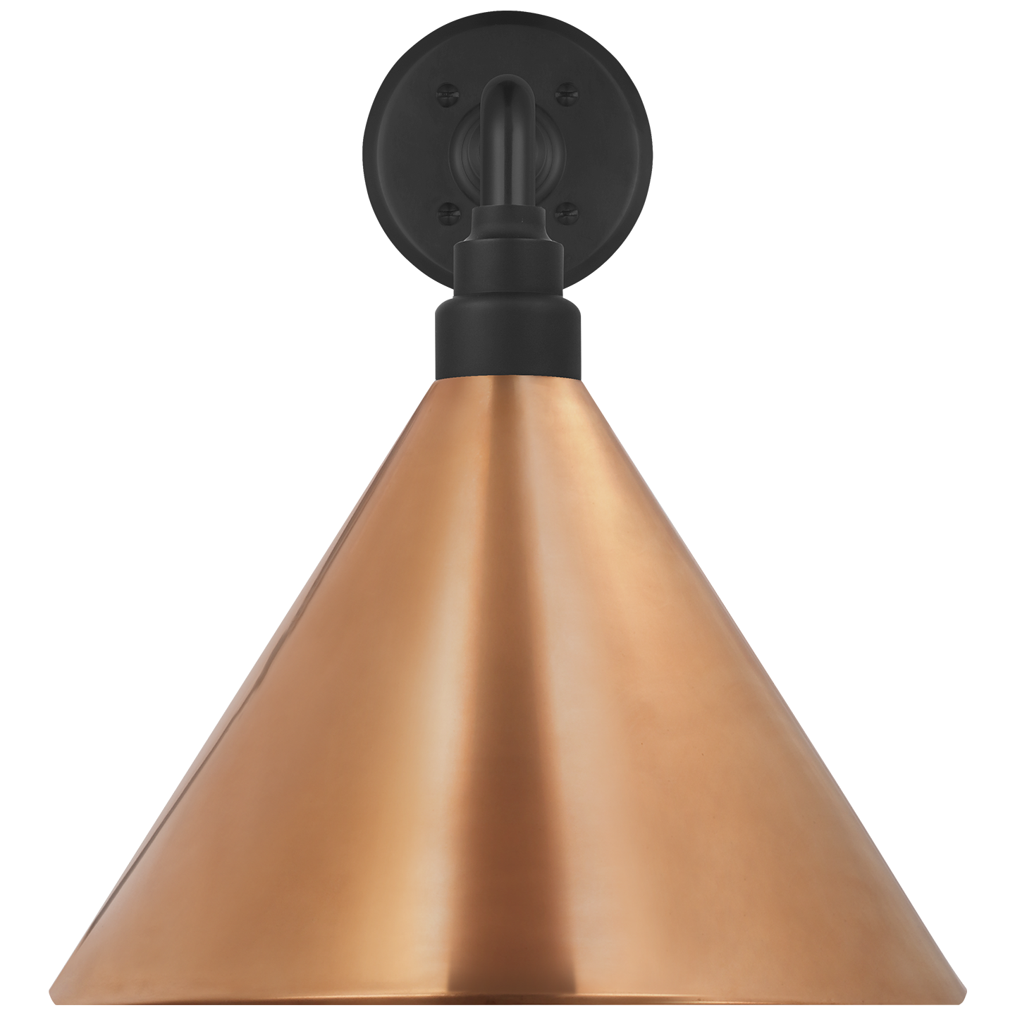 Academy 17.5" Mack Barn Light | Matte Black | 12.5 | 12.5" Soft Copper Conical Savannah Shade