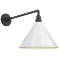 Academy 17.5" Mack Barn Light | Matte Black | 12.5 | 12.5" White Conical Savannah Shade