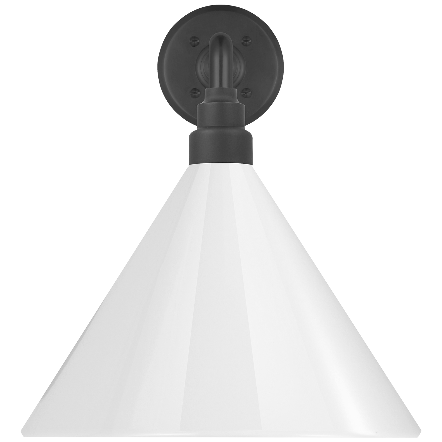 Academy 17.5" Mack Barn Light | Matte Black | 12.5 | 12.5" White Conical Savannah Shade