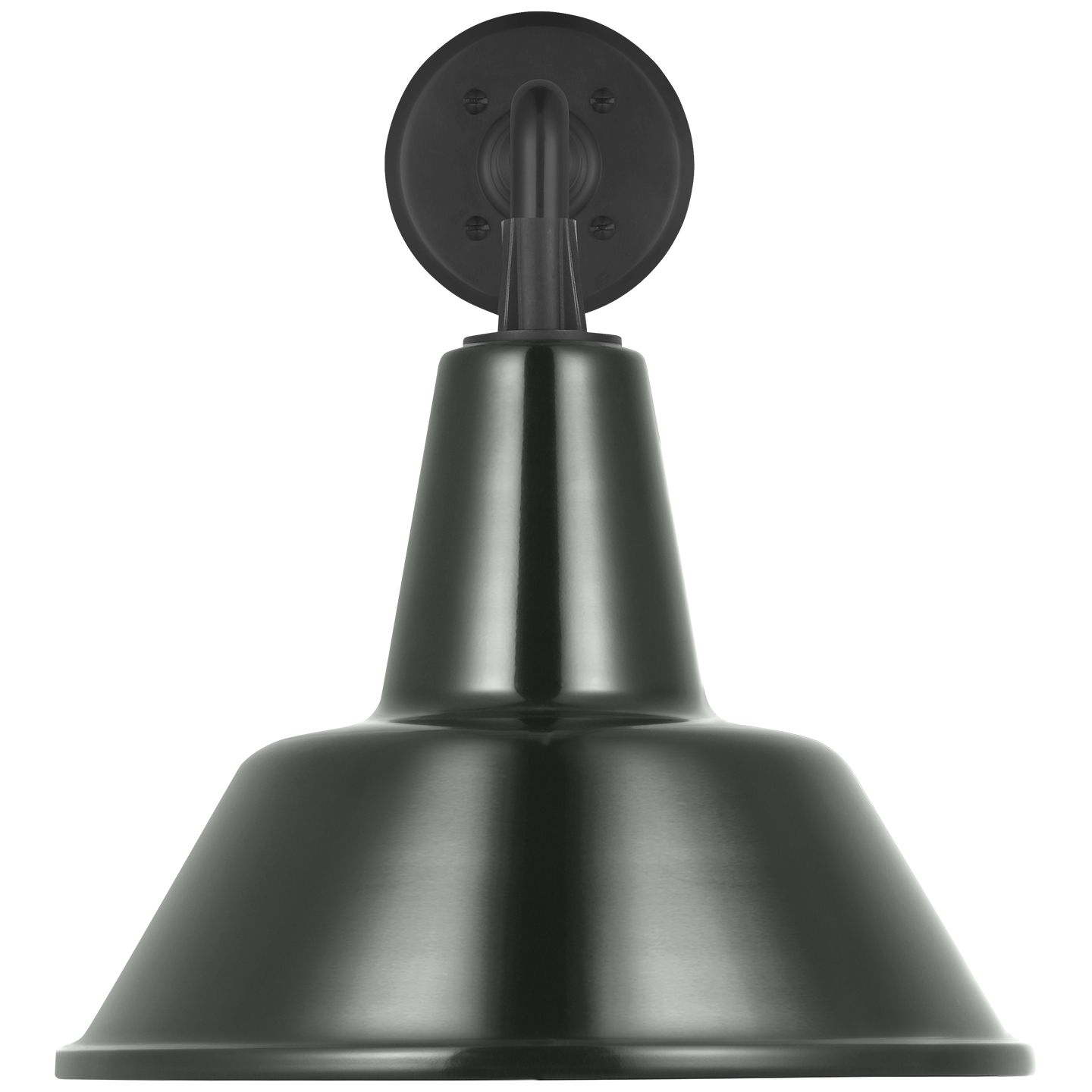 Academy 17.5" Mack Barn Light | Matte Black | 12.5 | 12.5" Green Bowers Shade