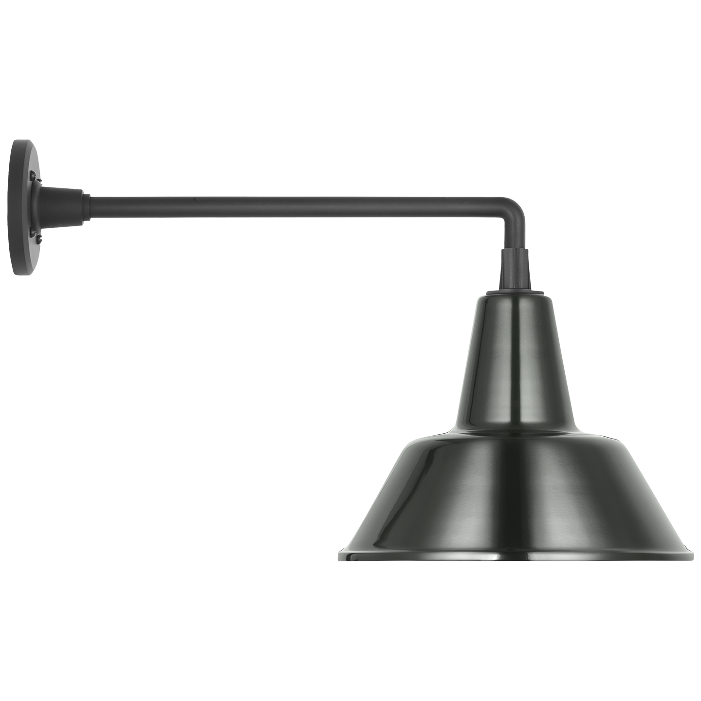 Academy 17.5" Mack Barn Light | Matte Black | 12.5 | 12.5" Green Bowers Shade
