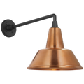 Academy 17.5" Mack Barn Light | Matte Black | 12.5 | 12.5" Soft Copper Bowers Shade