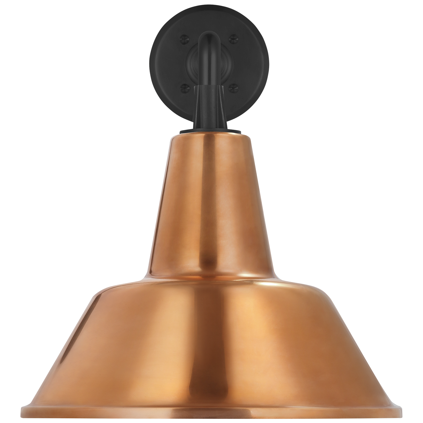 Academy 17.5" Mack Barn Light | Matte Black | 12.5 | 12.5" Soft Copper Bowers Shade