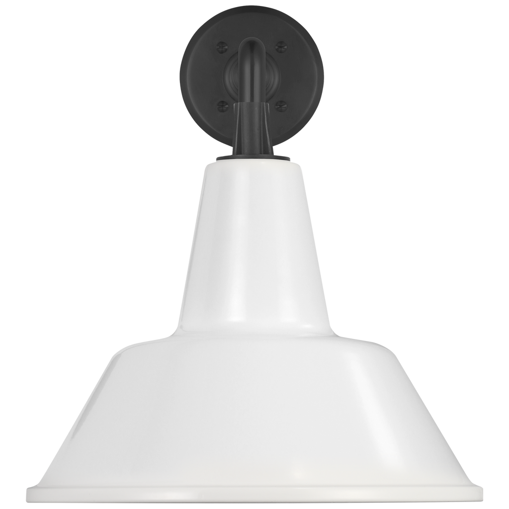 Academy 17.5" Mack Barn Light | Matte Black | 12.5 | 12.5" White Bowers Shade