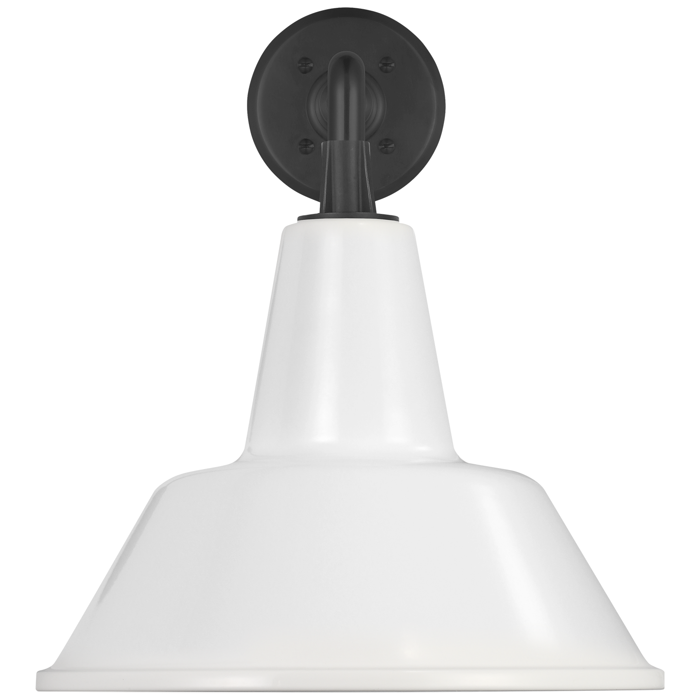 Academy 17.5" Mack Barn Light | Matte Black | 12.5 | 12.5" White Bowers Shade