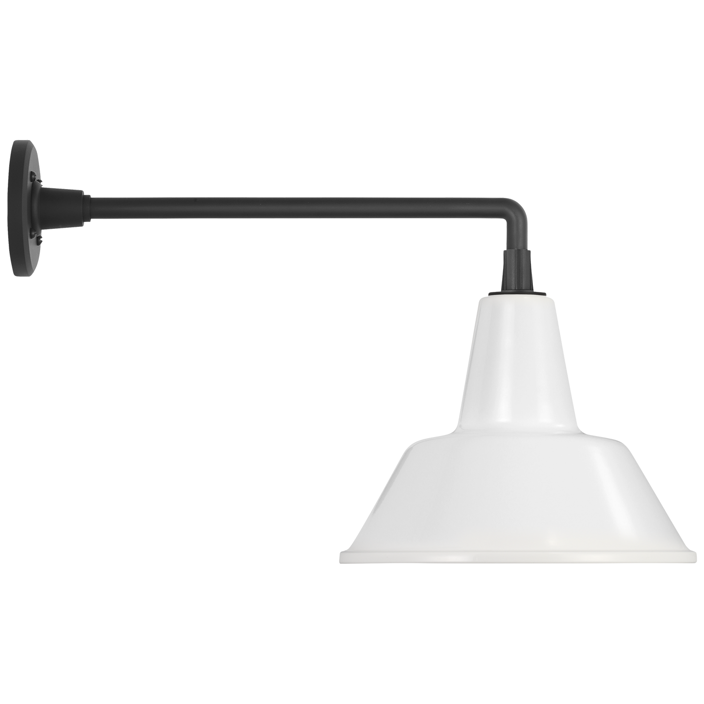 Academy 17.5" Mack Barn Light | Matte Black | 12.5 | 12.5" White Bowers Shade