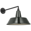 Academy 17.5" Mack Barn Light | Matte Black | 16 | 16" Green Bowers Shade