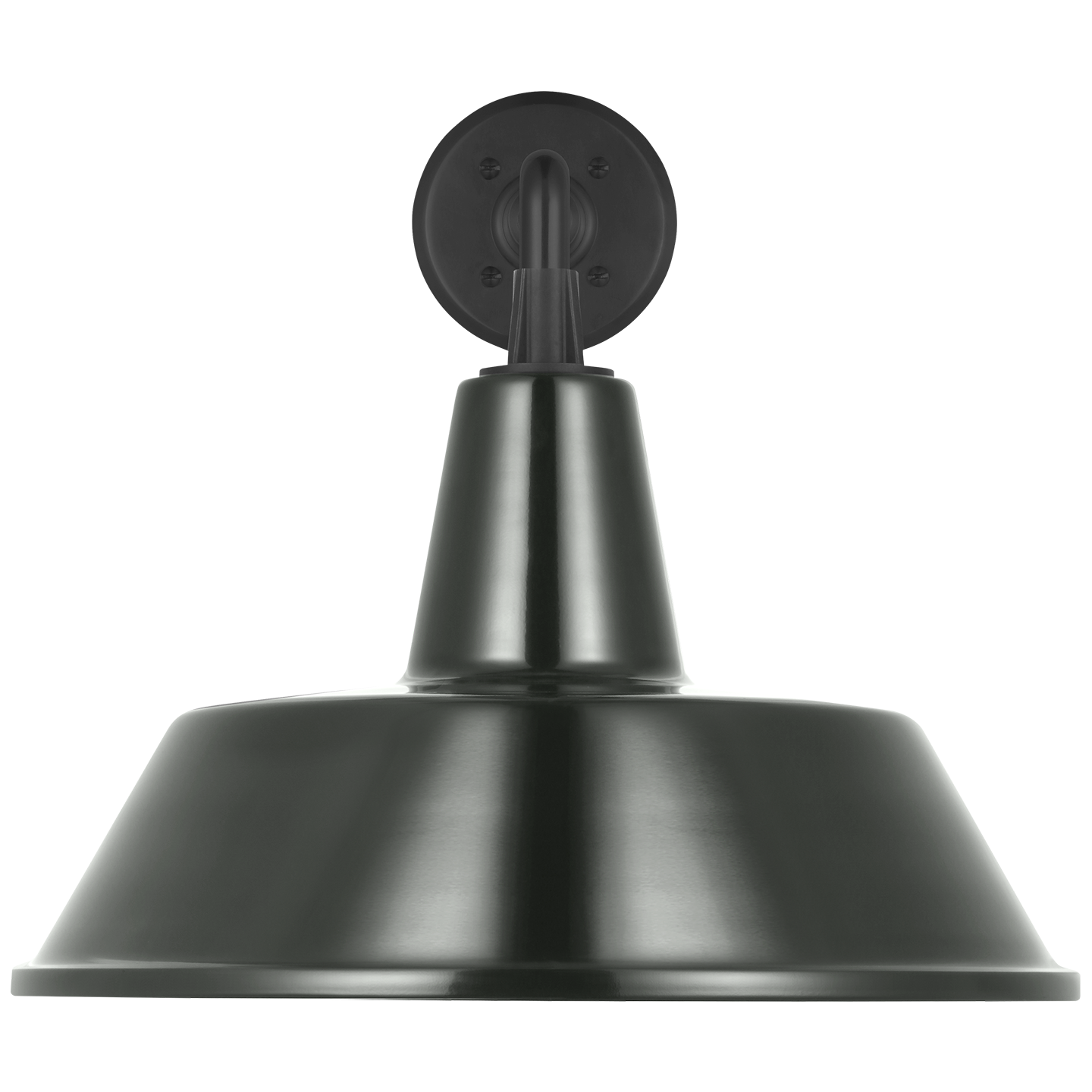 Academy 17.5" Mack Barn Light | Matte Black | 16 | 16" Green Bowers Shade