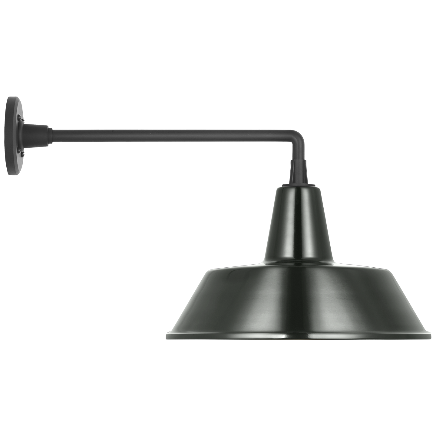 Academy 17.5" Mack Barn Light | Matte Black | 16 | 16" Green Bowers Shade