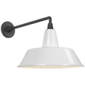 Academy 17.5" Mack Barn Light | Matte Black | 16 | 16" White Bowers Shade