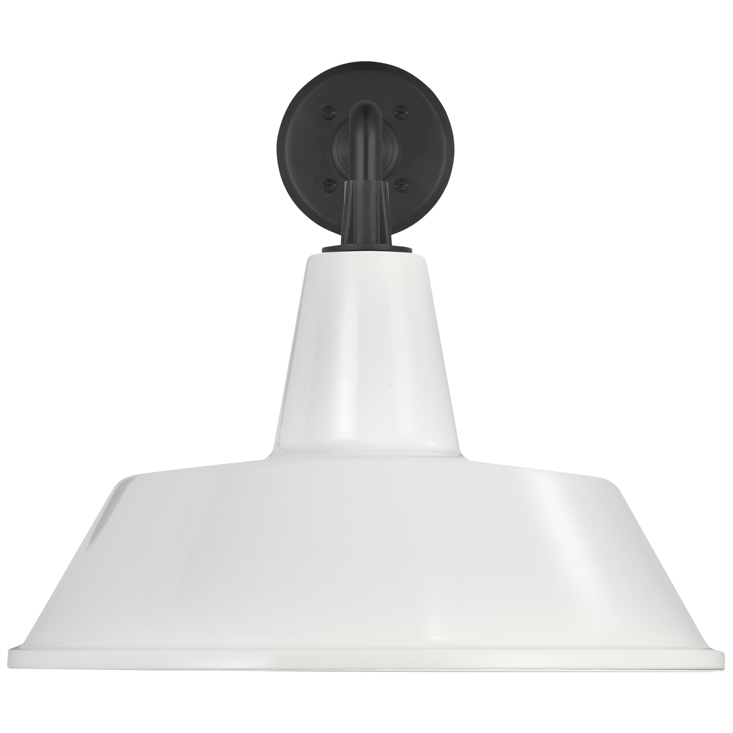 Academy 17.5" Mack Barn Light | Matte Black | 16 | 16" White Bowers Shade