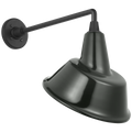 Academy 17.5" Mack Barn Light | Matte Black | 12.5 | 12.5" Green Tilted Bowers Shade