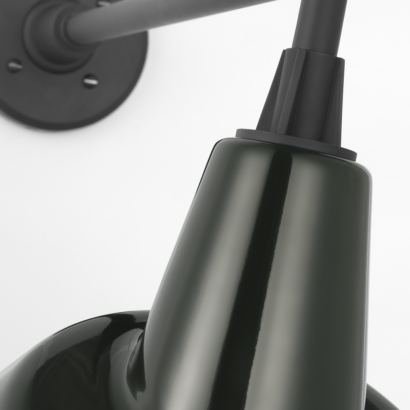 Academy 17.5" Mack Barn Light | Matte Black | 12.5 | 12.5" Green Tilted Bowers Shade