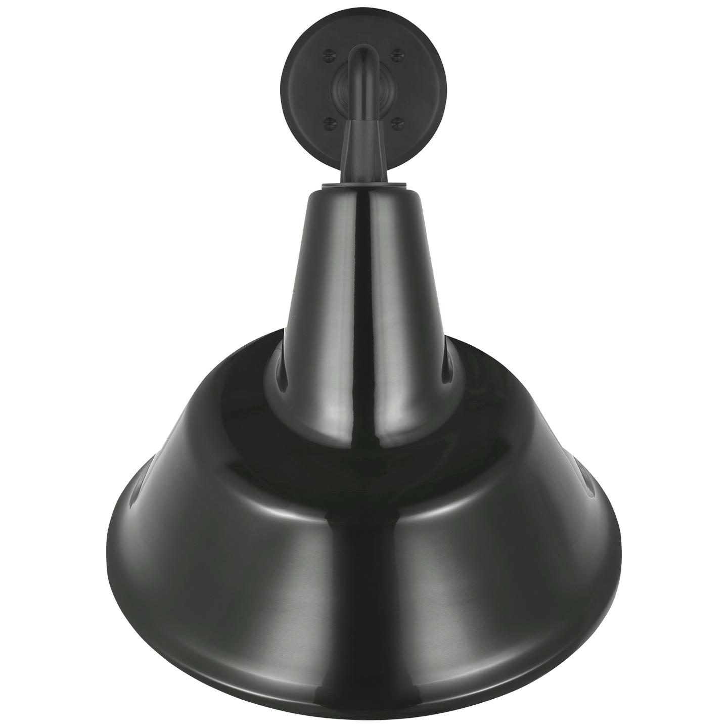 Academy 17.5" Mack Barn Light | Matte Black | 12.5 | 12.5" Green Tilted Bowers Shade
