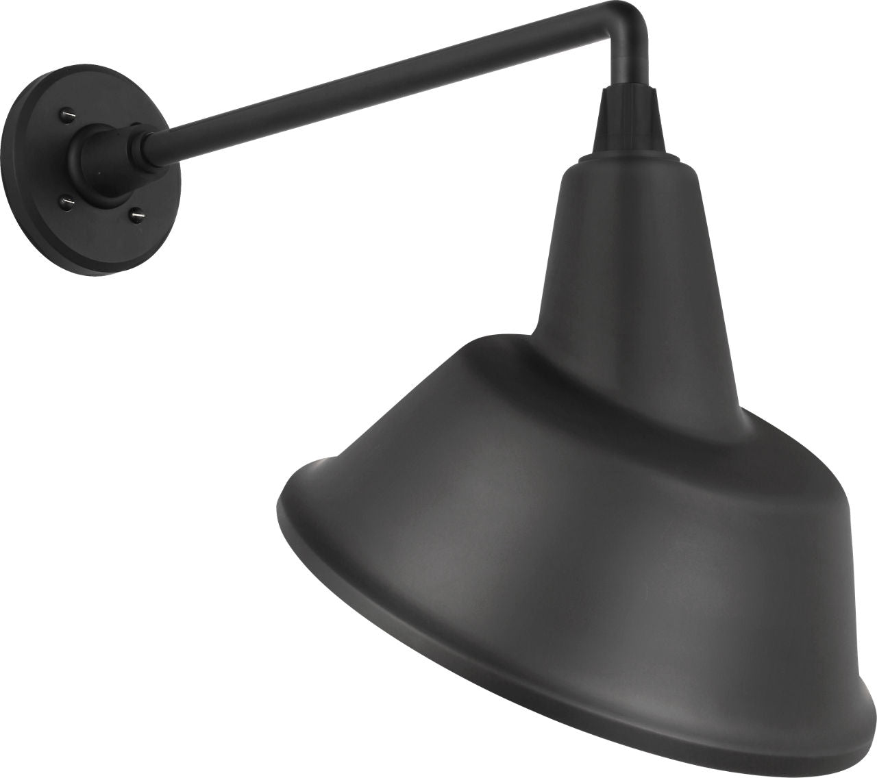 Academy 17.5" Mack Barn Light | Matte Black | 12.5 | 12.5" Matte Black Tilted Bowers Shade