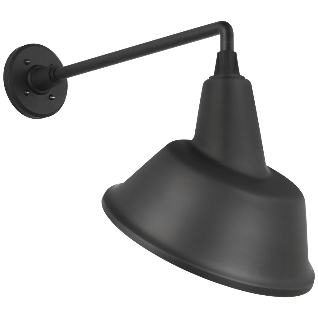 Academy 17.5" Mack Barn Light | Matte Black | 12.5 | 12.5" Matte Black Tilted Bowers Shade