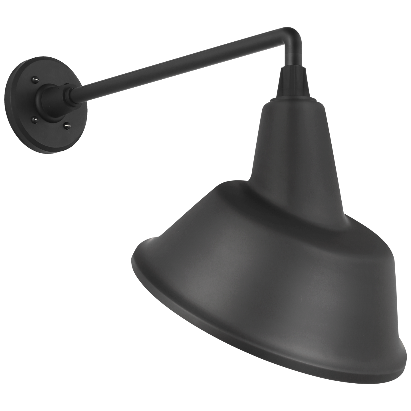 Academy 17.5" Mack Barn Light | Matte Black | 12.5 | 12.5" Matte Black Tilted Bowers Shade