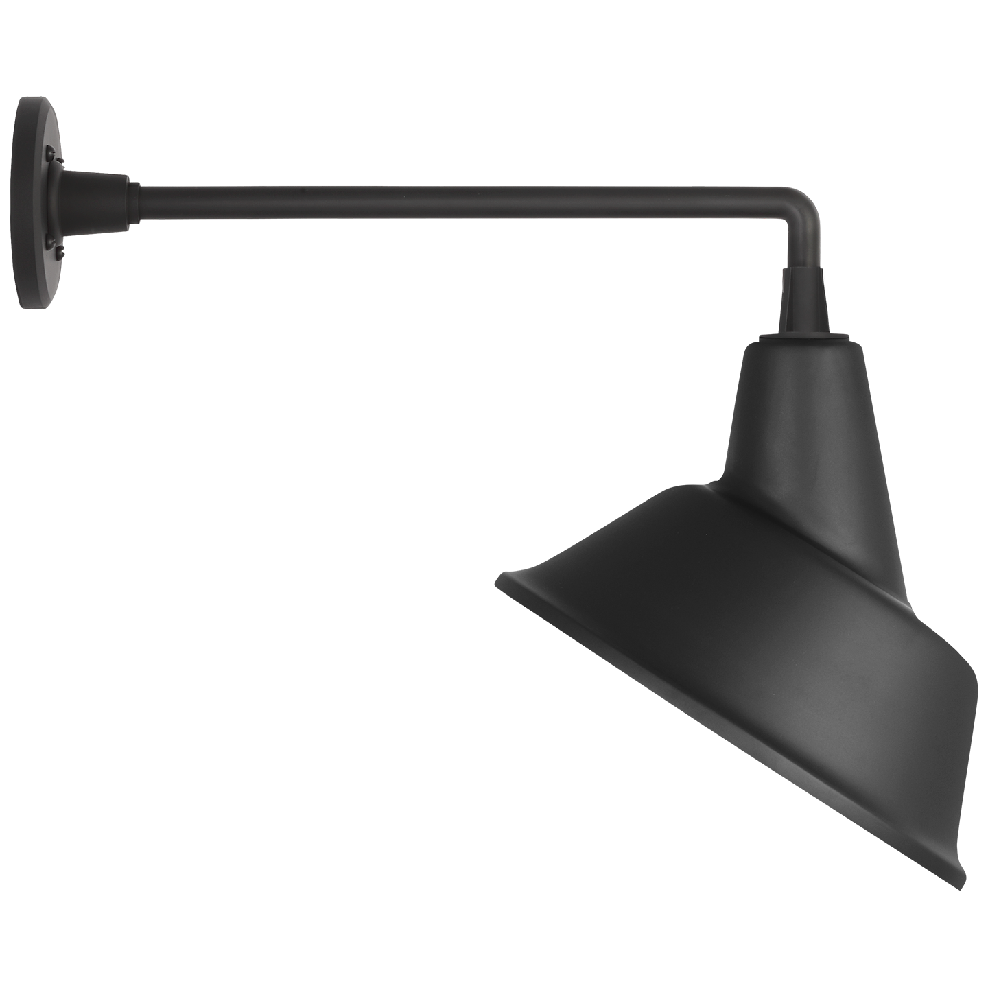 Academy 17.5" Mack Barn Light | Matte Black | 12.5 | 12.5" Matte Black Tilted Bowers Shade