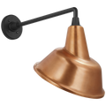 Academy 17.5" Mack Barn Light | Matte Black | 12.5 | 12.5" Soft Copper Tilted Bowers Shade