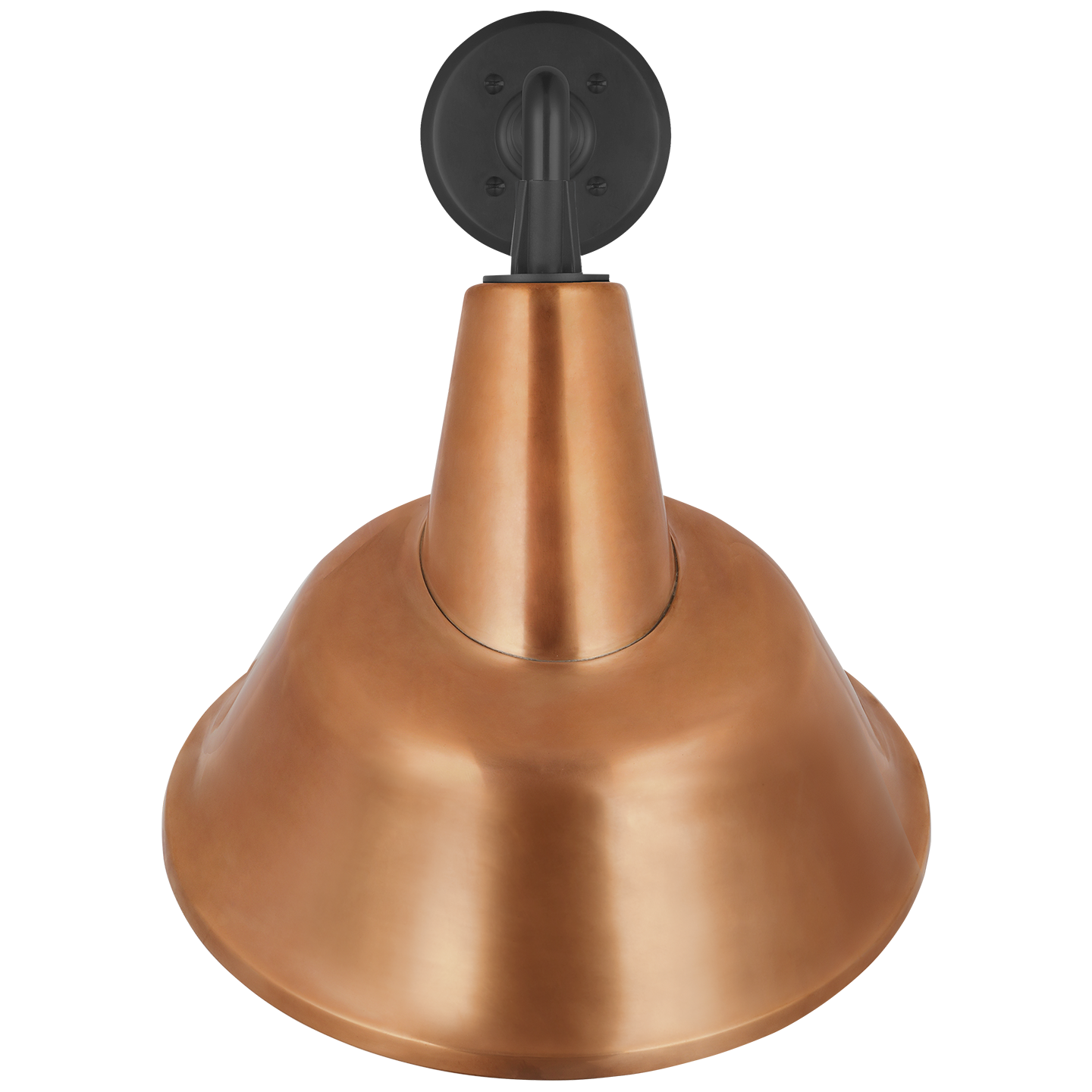 Academy 17.5" Mack Barn Light | Matte Black | 12.5 | 12.5" Soft Copper Tilted Bowers Shade