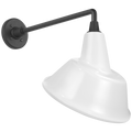 Academy 17.5" Mack Barn Light | Matte Black | 12.5 | 12.5" White Tilted Bowers Shade