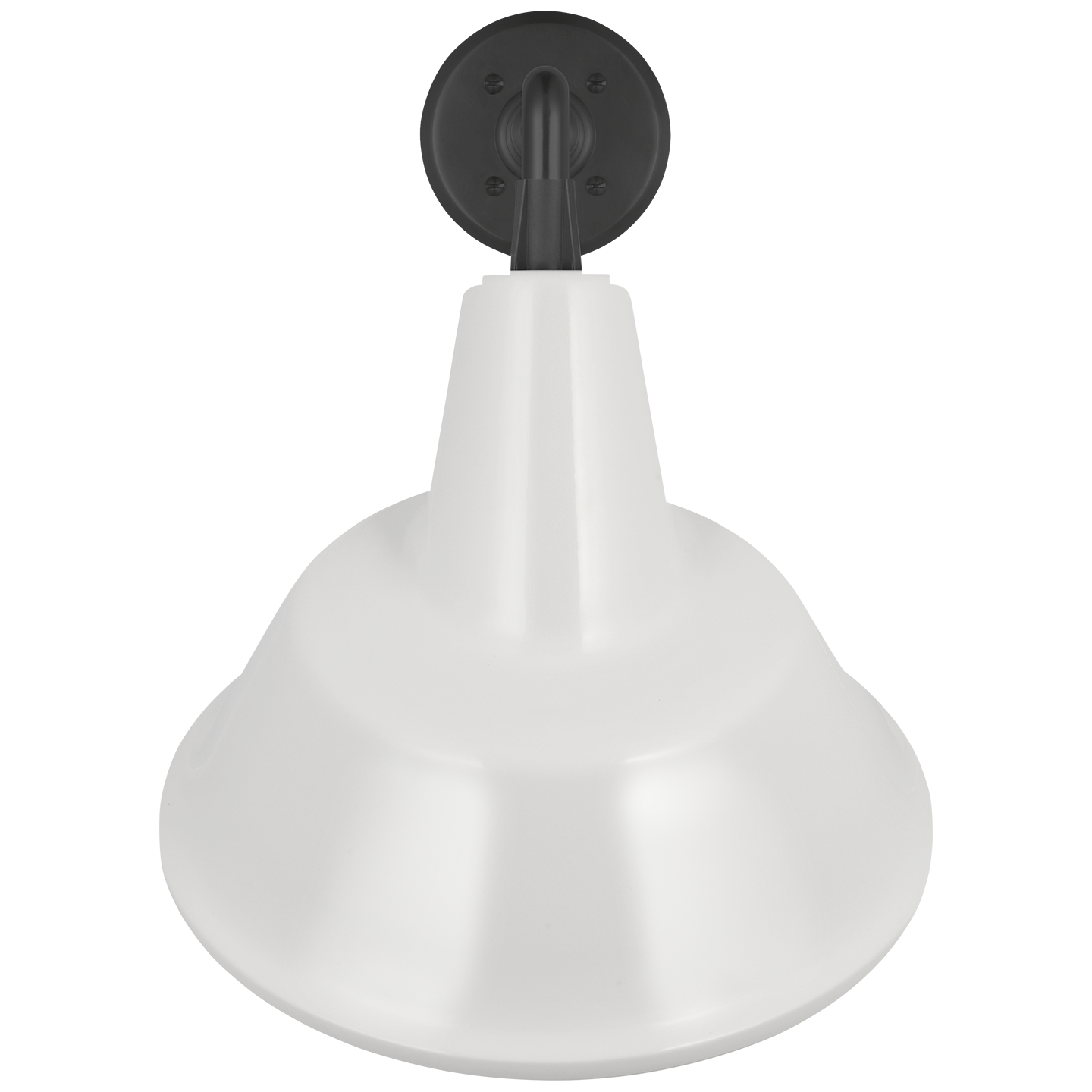 Academy 17.5" Mack Barn Light | Matte Black | 12.5 | 12.5" White Tilted Bowers Shade