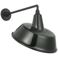 Academy 17.5" Mack Barn Light | Matte Black | 16 | 16" Green Tilted Bowers Shade