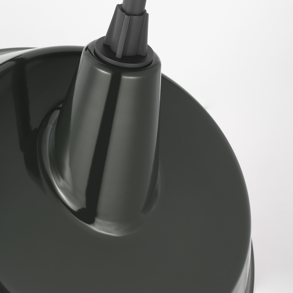Academy 17.5" Mack Barn Light | Matte Black | 16 | 16" Green Tilted Bowers Shade
